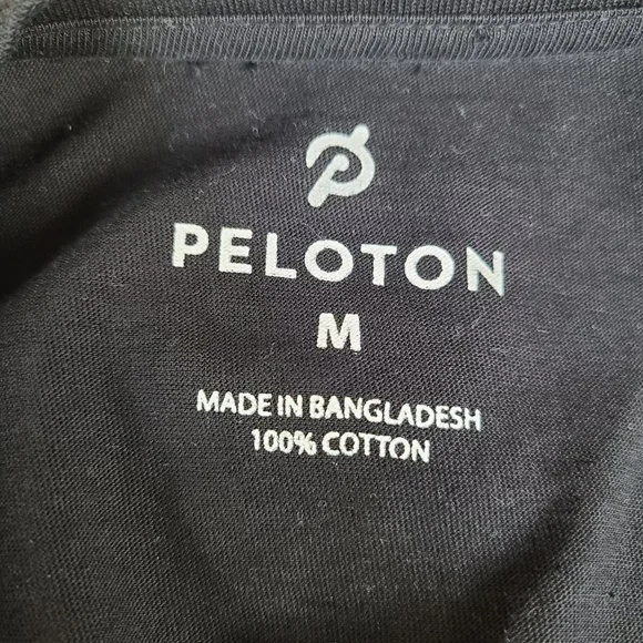 Peloton Shirt Adult Medium Black Short Sleeve Century 100% Cotton Cycling - Picture 6 of 7
